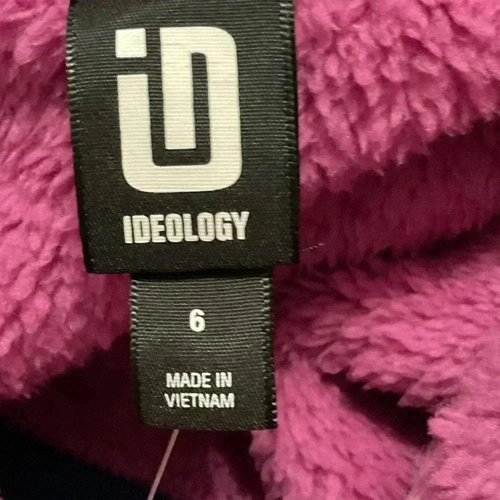 ideology Big and Little Girls Colorblocked Faux-Sherpa Zip Jacket. 2T, 6, S & XL